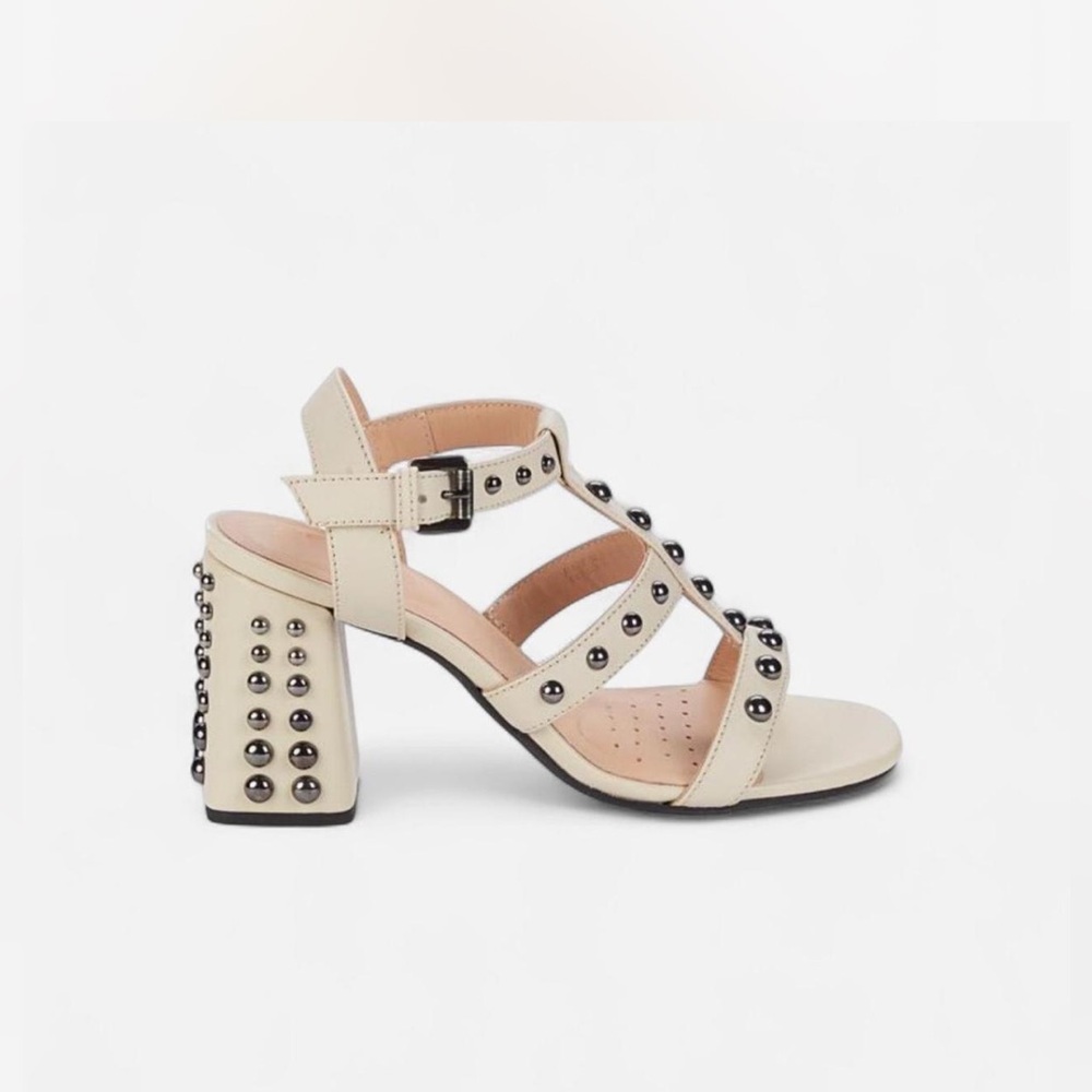 GEOX RESPIRA Studded Chunky Heeled Block  Sandals